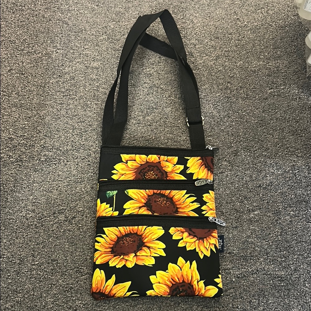 Sunflower Print Crossbody Bag